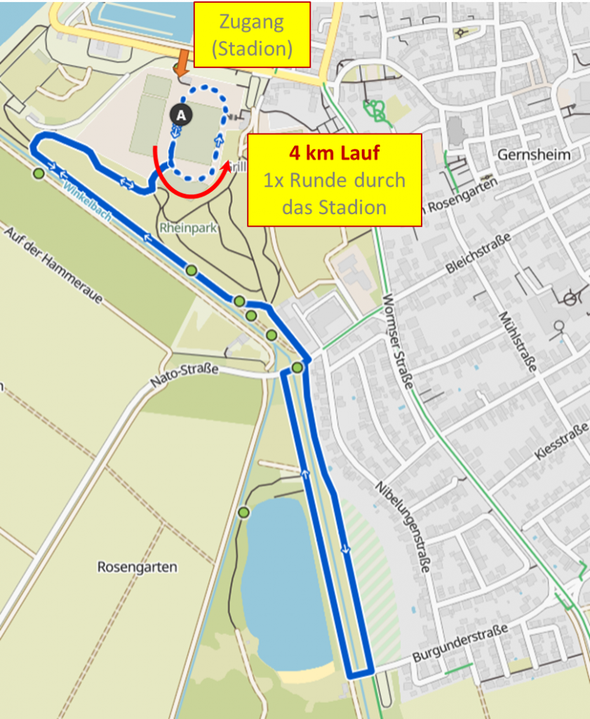 4 km Laufroute